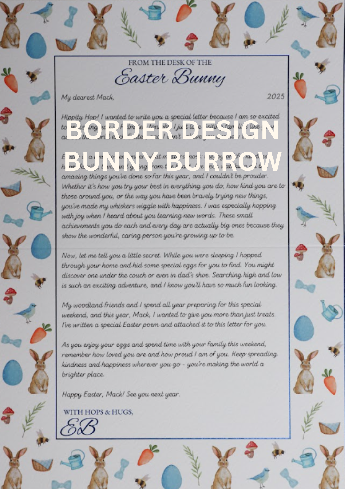 Personalised Easter Bunny Letter - Family