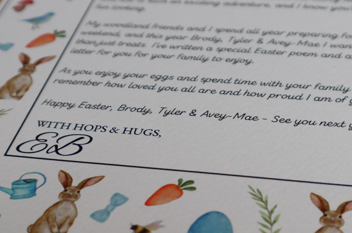 Personalised Easter Bunny Letter - Family