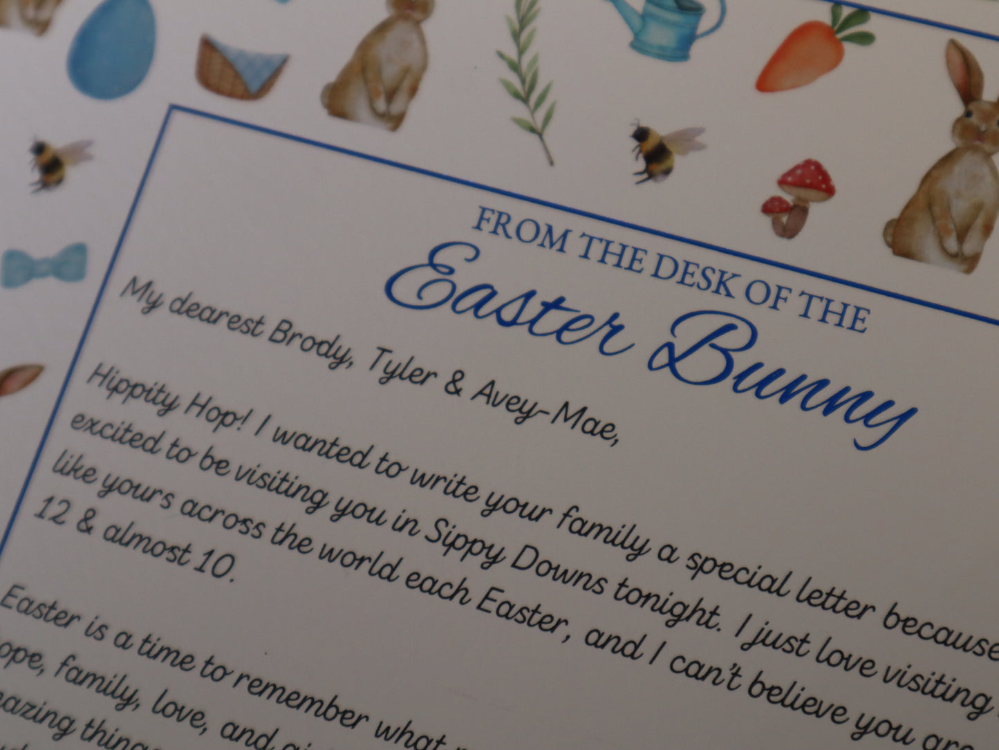 Personalised Easter Bunny Letter - Family